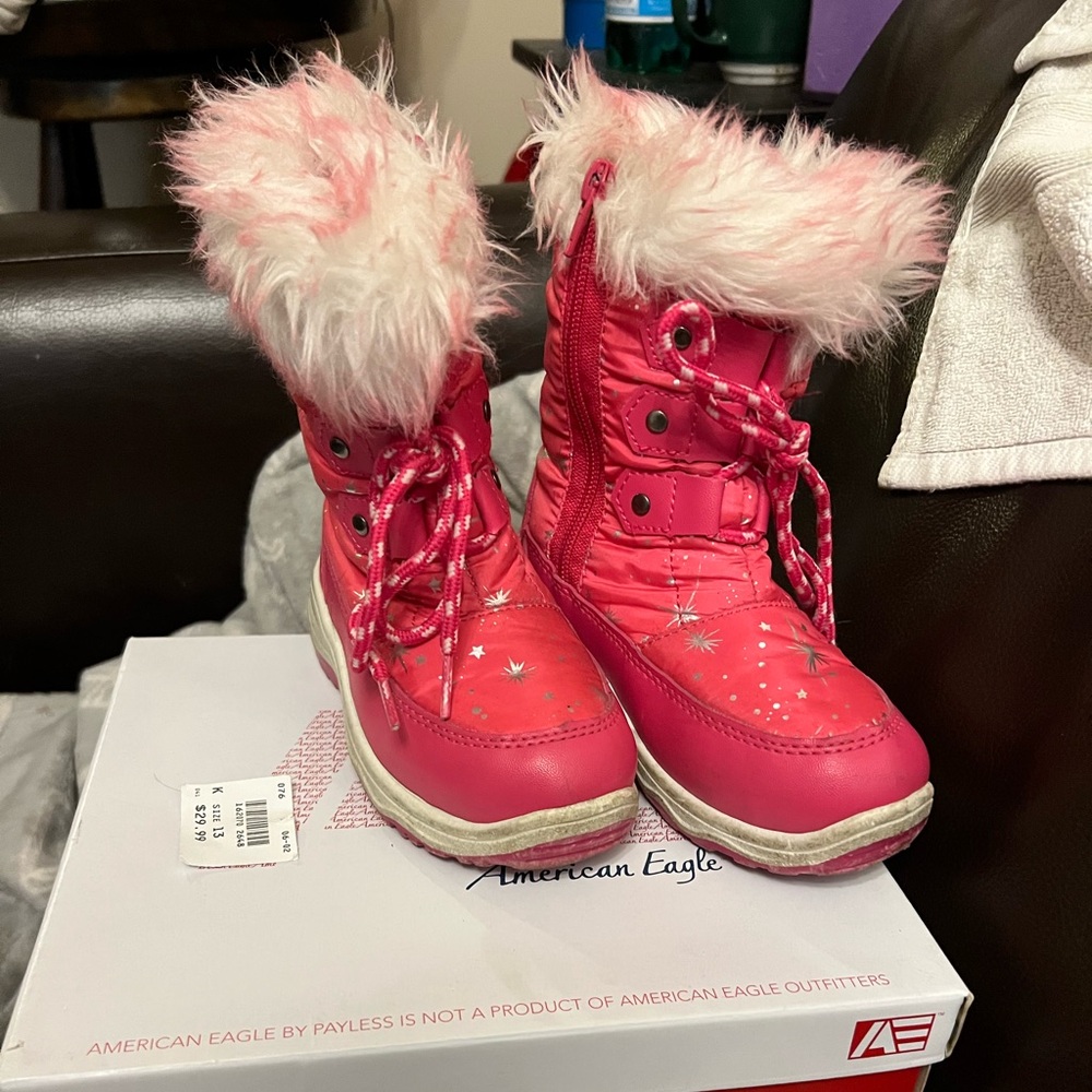 American Eagle Outfitters Kids Pink Starry Snow Boots
